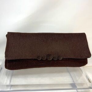 Ultimo Brown Silk Crepe Large Clutch Bag